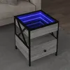 Image de vidaXL Table basse avec LED Infinity sonoma gris 40x40x51 cm, table latérale, table de salon, table d'accent, bout de 847720
