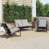 Image de vidaXL Ensemble de meubles de balcon avec coussins 3 pcs noir acier, ensemble de meubles d'extérieur, ensemble de balcon de 3283637