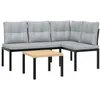 Image de Ensemble table et chaise de jardin Vidaxl metal noir 0 personnes table rectangulaire 55 x 55 cm
