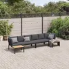 Image de vidaXL Salon de jardin 4 pcs avec coussins noir aluminium, ensemble de canapés de jardin, ensemble de canapés de patio, 3283697