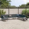 Image de vidaXL Ensemble de bancs de jardin avec coussins 7 pcs noir, ensemble de meubles d'extérieur, ensemble de pique-nique 3283728