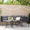 Image de vidaXL Ensemble de canapés de jardin et coussins noir acier textilène, ensemble de meubles d'extérieur, ensemble de 3283740