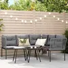 Image de vidaXL Ensemble de canapés de jardin et coussins noir acier textilène, ensemble de meubles d'extérieur, ensemble de 3283742