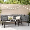 Image de Salon de jardin GENERIQUE acier 5 personnes 176 x 175 x 75 cm 2 pieces