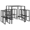 Image de Ensemble de bar de jardin vidaXL 7 pièces noir acier enduit de poudre