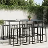 Image de vidaXL Ensemble de bar de jardin 9 pcs noir acier enduit de poudre, table et chaises de bar d'extérieur, ensemble de meubles 3283754