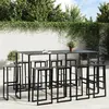 Image de vidaXL Ensemble de bar de jardin 11 pcs noir acier enduit de poudre, table et chaises de bar d'extérieur 3283755