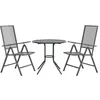 Image de Ensemble de chaises de jardin inclinables vidaXL 3 pièces anthracite