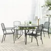 Image de Salon de jardin vidaxl gris acier 5 pieces 56 x 65 x 89 cm