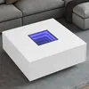Image de vidaXL Table basse avec LED infini blanc 100x100x40 cm 3284042