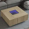 Image de vidaXL Table basse avec LED infini chêne sonoma 100x100x40 cm 3284044