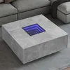 Image de Table basse avec LED infini gris béton 100x100x40 cm