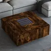 Image de Table basse avec LED infini chêne fumé 100x100x40 cm