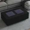 Image de vidaXL Table basse avec LED infini noir 116x69x40 cm, table d'appoint, table de salon, table latérale, bout de canapé, table 3284057