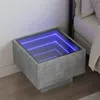 Image de vidaXL Table de chevet avec LED infini gris béton 40x40x30 cm 3284066