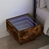Image de vidaXL Table de chevet avec LED infini chêne fumé 40x40x30 cm 3284067