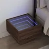 Image de Table de chevet avec LED infini chêne marron 40x40x30 cm