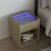 Image de vidaXL Table de chevet avec LED infini chêne sonoma 40x40x50 cm 3284079