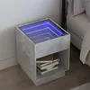 Image de Table de chevet avec LED infini gris béton 40x40x50 cm