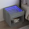 Image de Table de chevet avec LED infini sonoma gris 50x50x50 cm