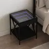 Image de vidaXL Table de chevet avec LED infini noir 40x40x49 cm 3284096