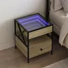 Image de vidaXL Table de chevet avec LED infini chêne sonoma 40x40x51 cm 3284102