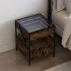 Image de vidaXL Table de chevet avec LED infini chêne fumé 40x40x51 cm 3284103
