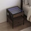 Image de vidaXL Table de chevet avec LED infini chêne marron 40x40x51 cm 3284105