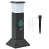 Image de vidaXL Tuinstopcontact met lamp en grondpin 2-wegs 16x16x39,5 cm4010099