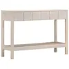 Image de vidaXL Table console blanc 110x35x75 cm bois de manguier solide, table de canapé, table console de couloir, derrière la 4009375