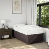 Image de vidaXL Cadre de lit Marron foncé 100x200 cm Tissu, sommier, cadre de lit plateforme, cadre de lit rembourré, meuble de 3284453
