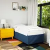 Image de vidaXL Cadre de lit Bleu 100 x 200 cm Tissu, sommier, cadre de lit plateforme, cadre de lit rembourré, meuble de chambre à 3284456