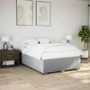 Image de vidaXL Cadre de lit Gris clair 140x190 cm Tissu, sommier, cadre de lit plateforme, cadre de lit rembourré, meuble de chambre 3284471