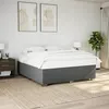 Image de vidaXL Cadre de lit Gris foncé 180 x 200 cm Tissu, sommier, cadre de lit plateforme, cadre de lit rembourré, meuble de 3284493
