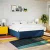 Image de vidaXL Cadre de lit Bleu 180 x 200 cm Tissu, sommier, cadre de lit plateforme, cadre de lit rembourré, meuble de chambre à 3284498