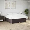 Image de vidaXL Cadre de lit sans matelas marron foncé 180x200 cm tissu 3284753