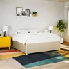 Image de vidaXL Bedframe zonder matras stof cràmekleurig 200x200 cm3284968