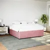 Image de vidaXL Cadre de lit sans matelas rose 200x200 cm velours 3285035