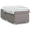 Image de vidaXL Sommier à lattes de lit avec matelas Taupe 90x190 cm Tissu, lit, lit à plate-forme, lit à panneaux, meuble de chambre 3285099