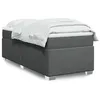 Image de vidaXL Sommier à lattes de lit avec matelas Gris foncé 90x200 cm Tissu, lit, lit à plate-forme, lit à panneaux, meuble de 3285103