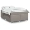 Image de vidaXL Boxspring met matras stof taupe 140x190 cm3285134