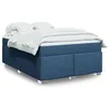Image de vidaXL Boxspring met matras stof blauw 140x190 cm3285136