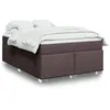 Image de vidaXL Boxspring met matras stof donkerbruin 140x200 cm3285140