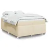 Image de vidaXL Sommier à lattes de lit avec matelas Crème 140x200 cm Tissu, lit, lit à plate-forme, lit à panneaux, meuble de 3285142