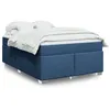 Image de vidaXL Boxspring met matras stof blauw 140x200 cm3285143