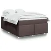 Image de vidaXL Sommier à lattes de lit avec matelas Marron foncé 160x200 cm, lit, lit à plate-forme, lit à panneaux, meuble de 3285147