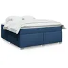 Image de vidaXL Sommier à lattes de lit avec matelas Bleu 180x200 cm Tissu 3285157