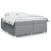 Image de vidaXL Sommier à lattes de lit avec matelas Gris clair 200x200cm Tissu 3285158