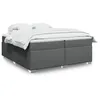 Image de vidaXL Sommier à lattes de lit avec matelas Gris foncé 200x200cm Tissu 3285159