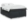 Image de vidaXL Sommier à lattes de lit avec matelas Noir 140x200 cm Similicuir, lit, lit à plate-forme, lit à panneaux, meuble de 3285213